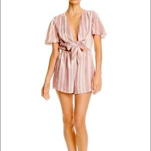 Pink and White Stripes Romper